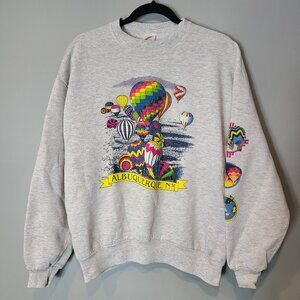 90s Hot Air Balloon New Mexico USA Sweatshirt Vintage Albuquerque Souvenir Women